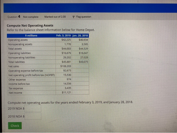Solved Question 4 Not complete Marked out of 2.00 Flag