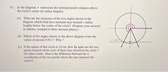 Solved 61. In the diagram. v represents the terminal point's | Chegg.com