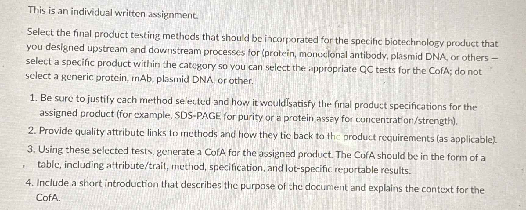Solved This is an individual written assignment.Select the | Chegg.com