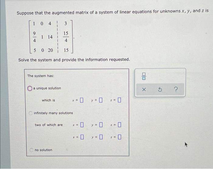 Solved Solve the system of linear equations 2x + 4y = 4 3x + | Chegg.com