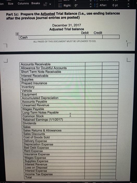 Solved Right Alle L Part 1a Prepare Adjusting Journal 1361