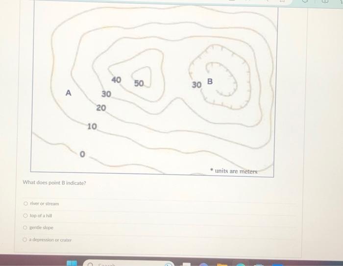 Solved Which point on the topographic map is the