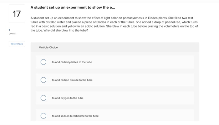 Solved A student set up an experiment to show the e... 17 A | Chegg.com