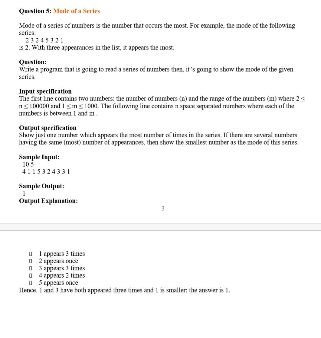 solved-question-5-mode-of-a-series-mode-of-a-series-of-chegg