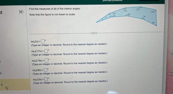 Solved Find the measures of all of the interior angles. Note | Chegg.com