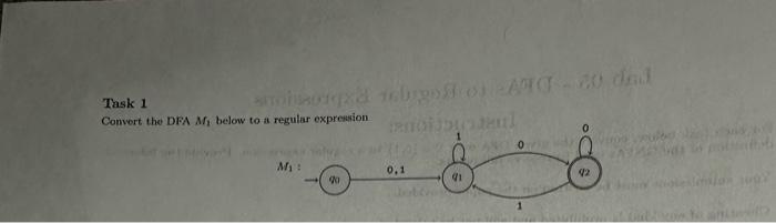 Solved Task 1 Comvert the DFA Mm3 below to | Chegg.com