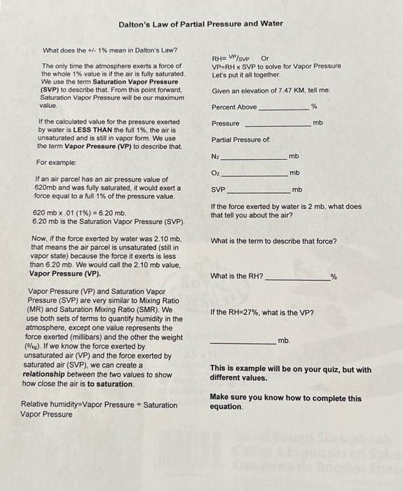 Solved Air Pressure Lab Part 2 Since barometric pressure