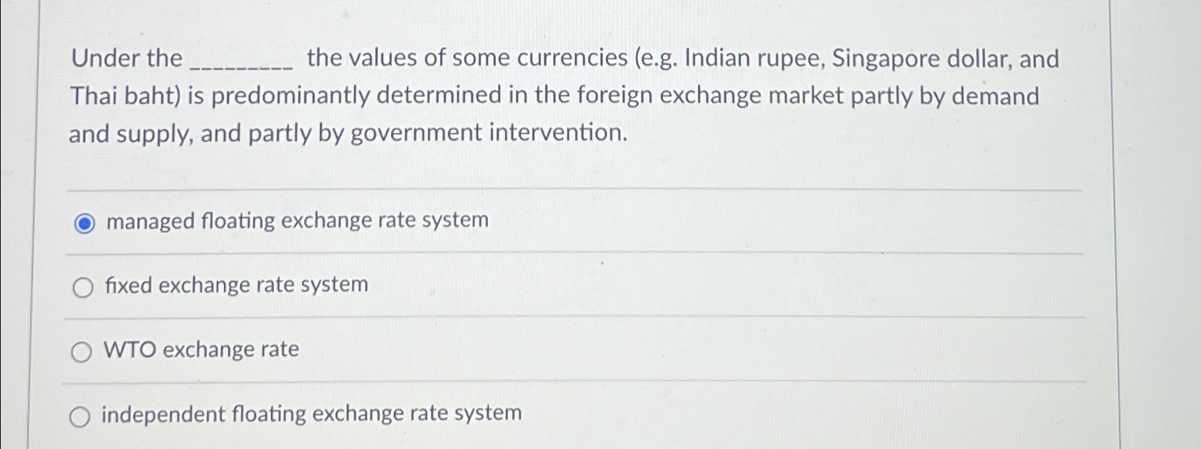 Solved Under the the values of some currencies (e.g. ﻿Indian | Chegg.com