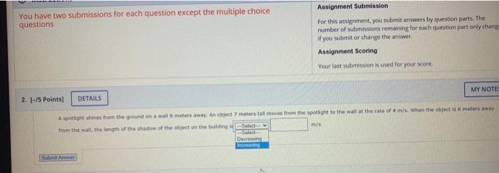 Solved You have two submissions for each question except the | Chegg.com