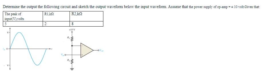 Solved Determine the output the following circuit and sketch | Chegg.com