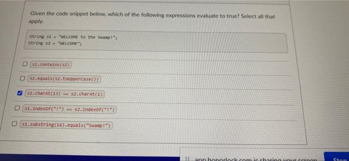 Solved Given the code snippet below, which of the following | Chegg.com