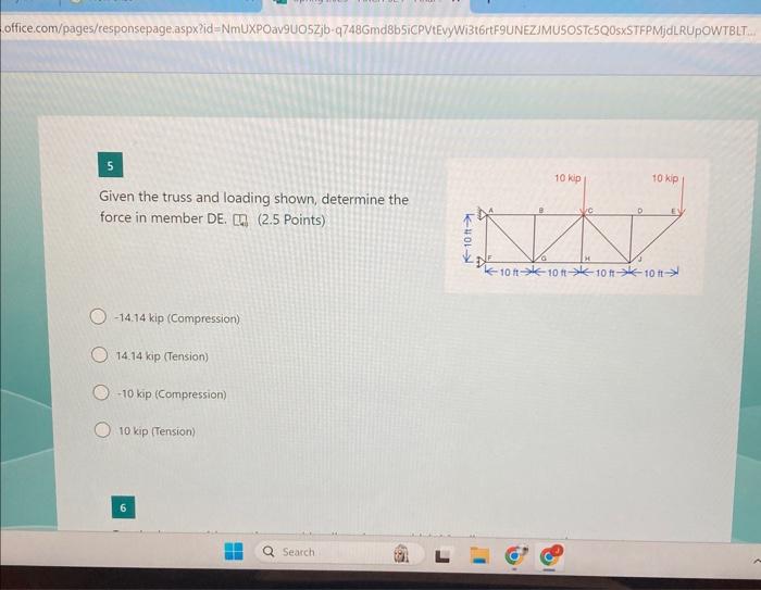 Solved Given The Truss And Loading Shown, Determine The | Chegg.com