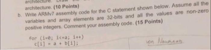 Solved b. Write ARMv7 assembly code for the C statement | Chegg.com