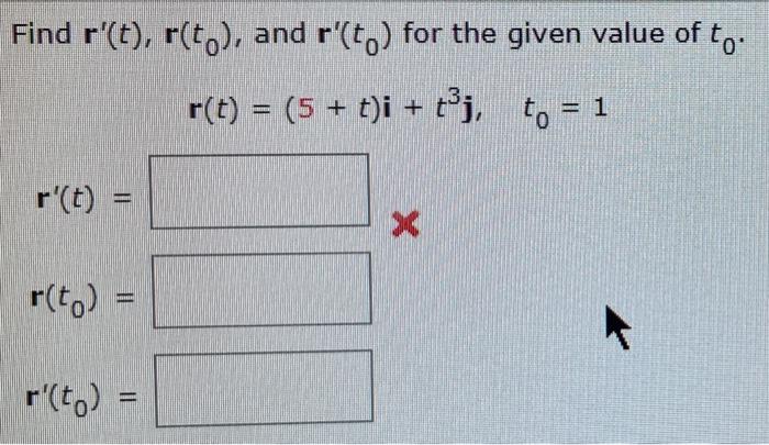 Solved Find r'(t), r(to), and r'(to) for the given value of | Chegg.com