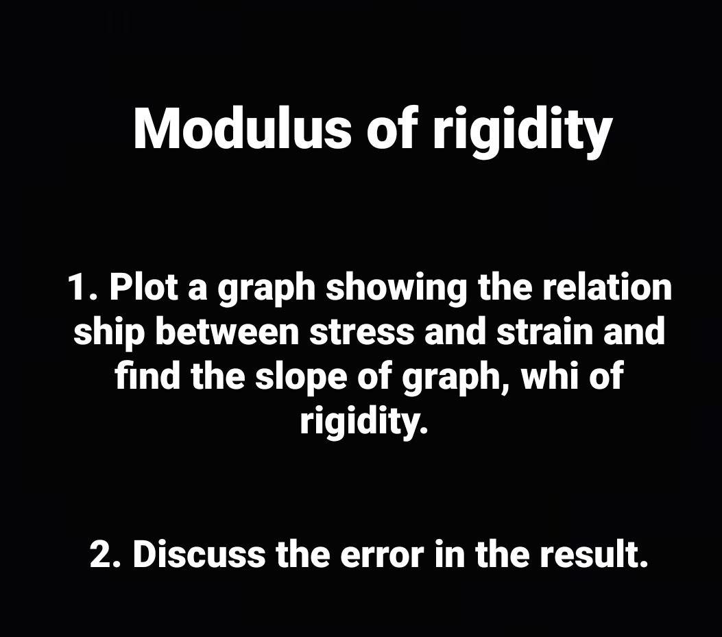 Solved Modulus of rigidity 1. Plot a graph showing the | Chegg.com