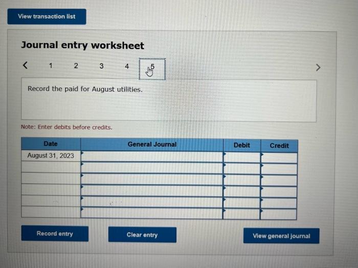 Solved Journal entry worksheet 4 Note: Enter debits before | Chegg.com