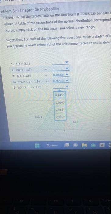 Solved 6. Using Tables To Calculate Probabilities From The | Chegg.com