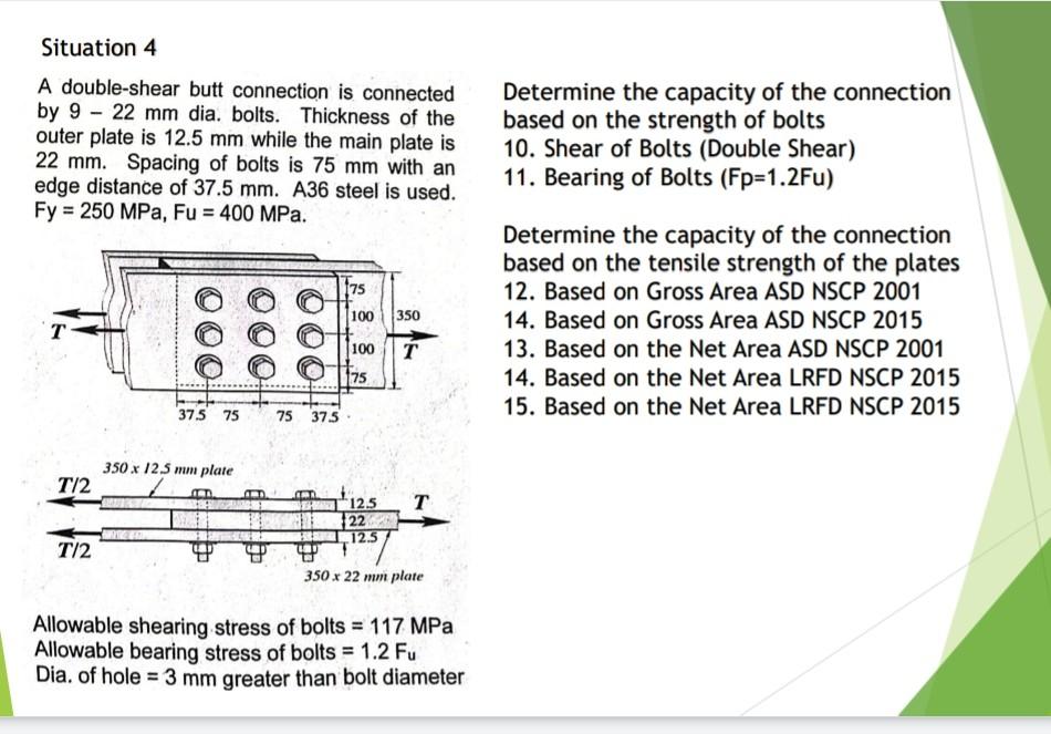 solved-situation-4-a-double-shear-butt-connection-is-chegg