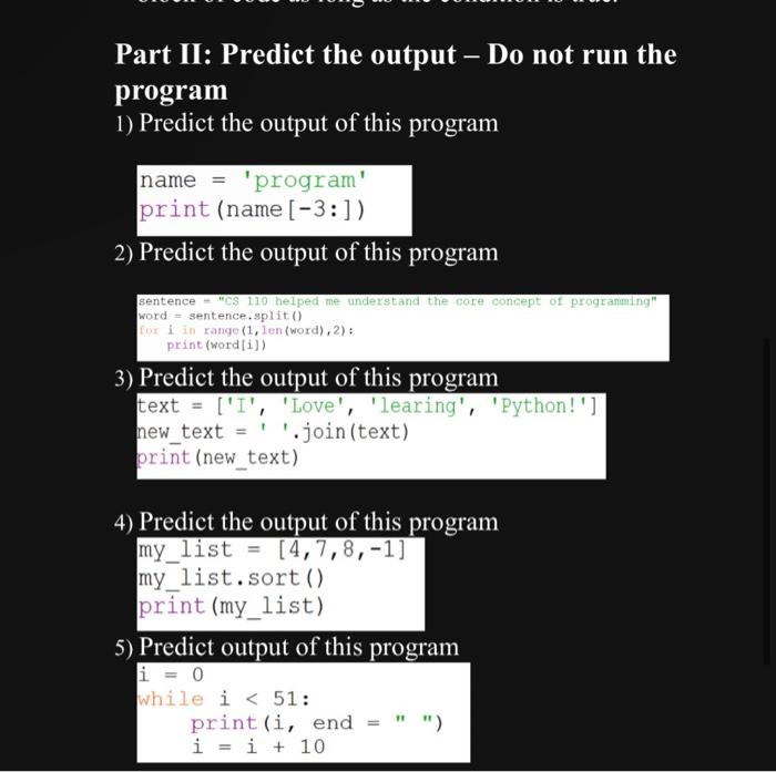 Solved Part I- True or False 1) The input function's job is | Chegg.com