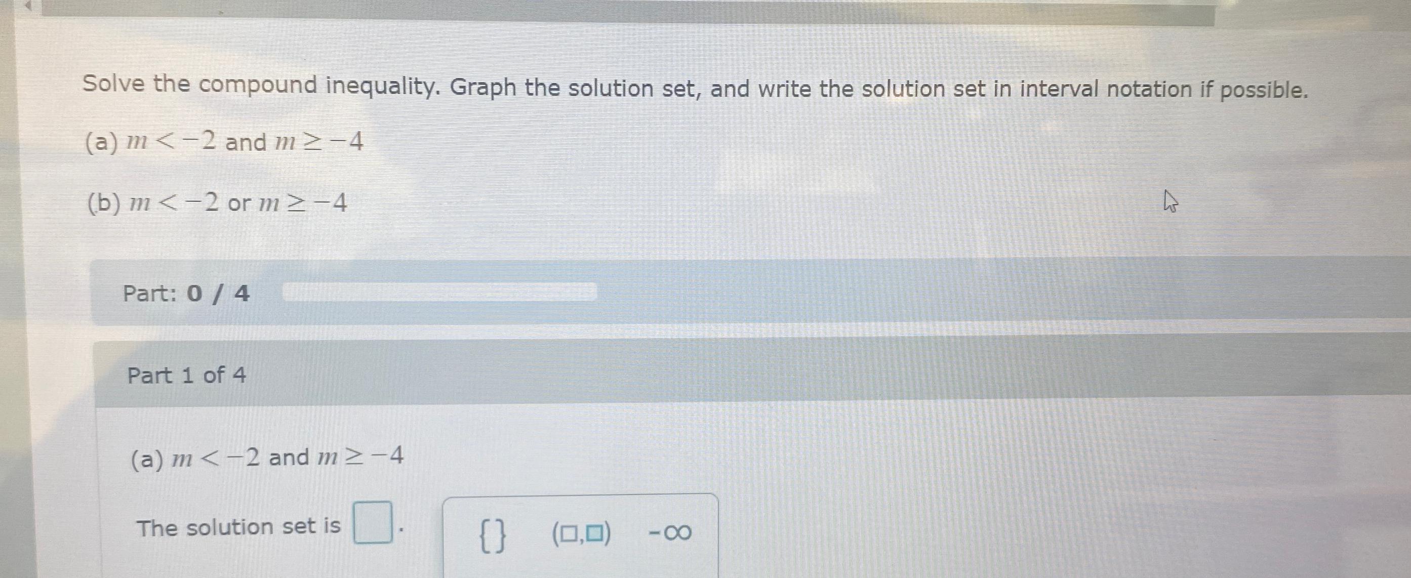 Solved Solve the compound inequality. Graph the solution | Chegg.com