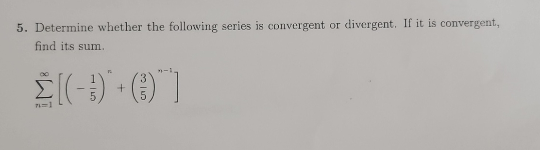 Solved Determine whether the following series is convergent | Chegg.com