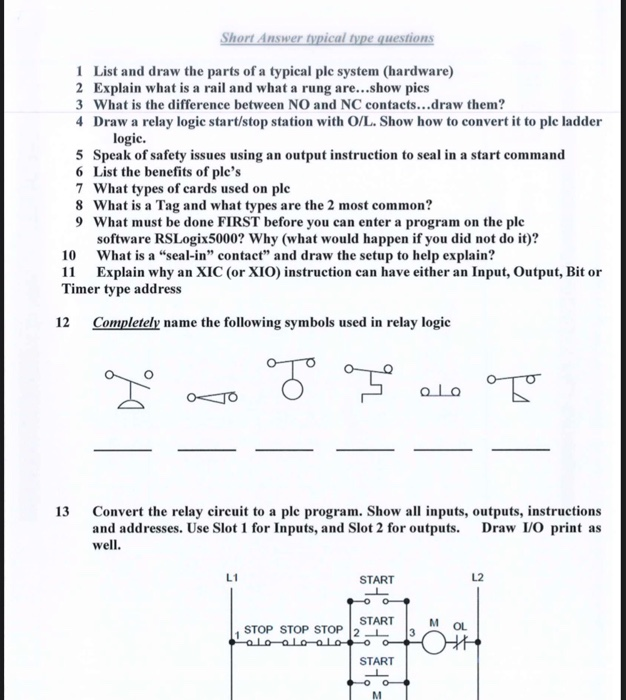 Solved TRUE/FALSE PLCs were originally designed as