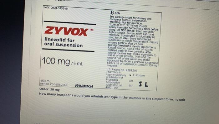 NOC 0009-5136-01 Rony See package insert for dosage and complete product information Warning: Not for injection Store at 25°C