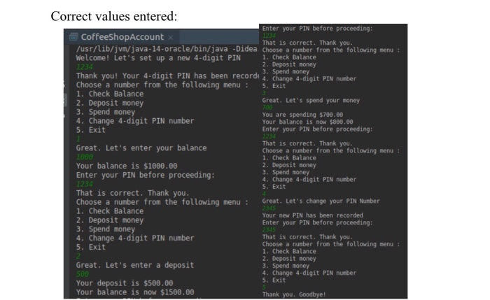 Solved File Name: Coffee ShopAccount.java Problem | Chegg.com