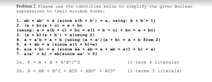 Solved Problem 2. Please use the identities below to | Chegg.com