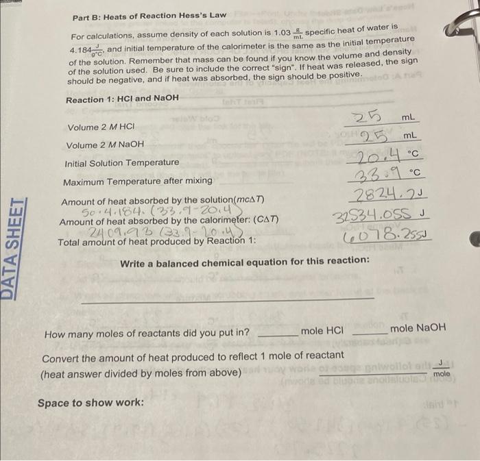 solved-part-b-heats-of-reaction-hess-s-law-ml-o-c-for-chegg