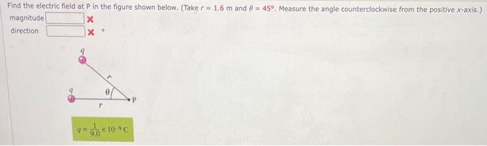 Solved Find the electric field at P in the figure shown | Chegg.com