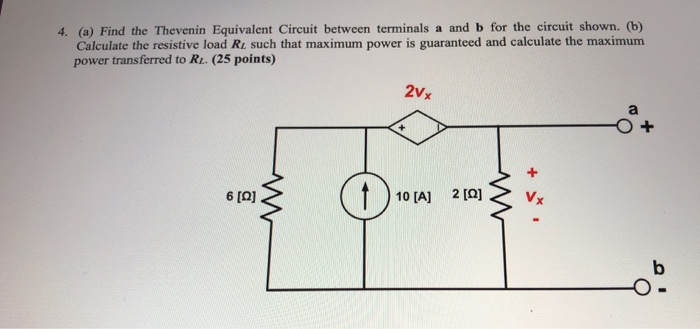 Solved 4. (a) Find the Thevenin Equivalent Circuit between | Chegg.com