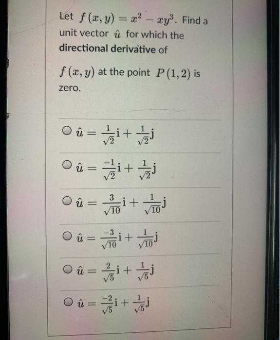 Solved Let F X Y X2 Xy Find A Unit Vector U For Wh Chegg Com