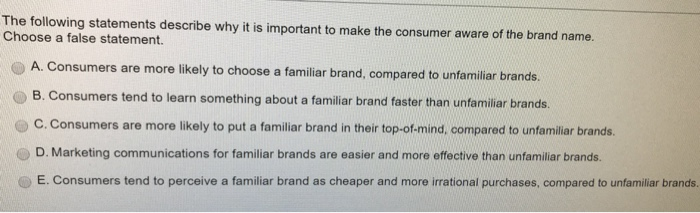 Solved The following statements describe why it is important | Chegg.com