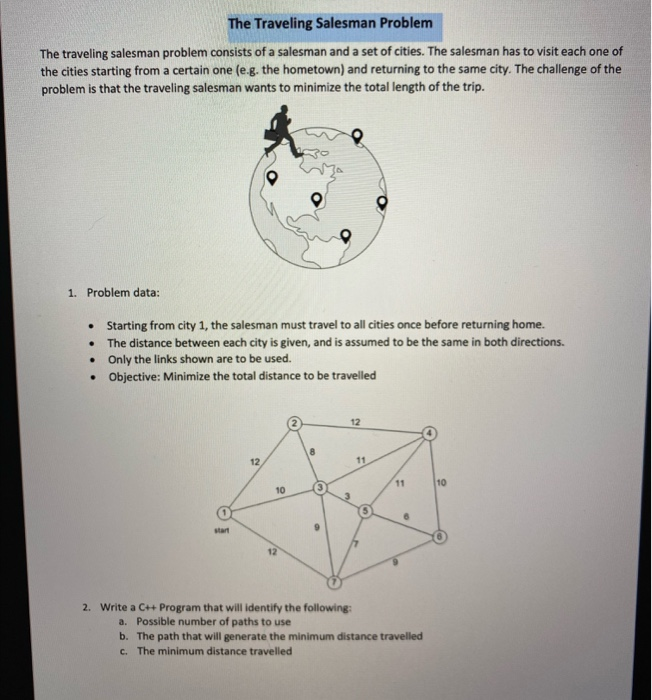 Solved The Traveling Salesman Problem The Traveling Salesman | Chegg.com