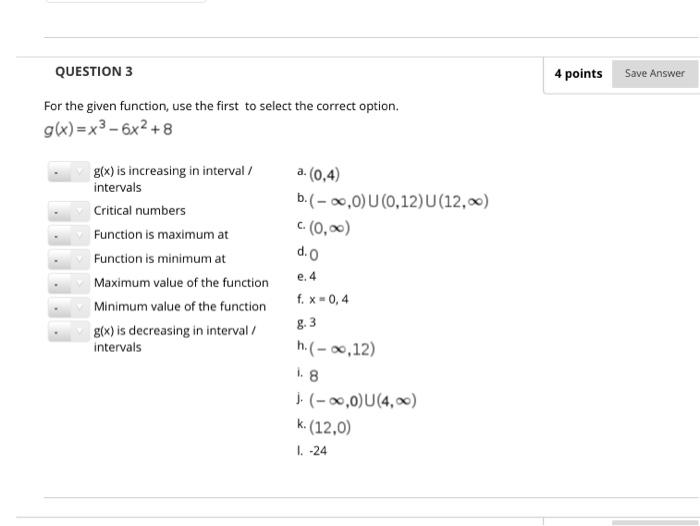 Solved QUESTION 3 4 points Save Answer For the given | Chegg.com