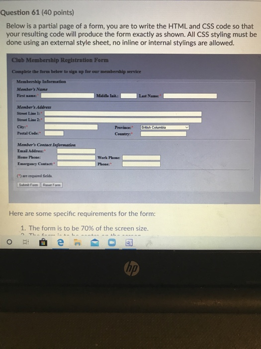 Solved Question 61 (40 points) Below is a partial page of a | Chegg.com