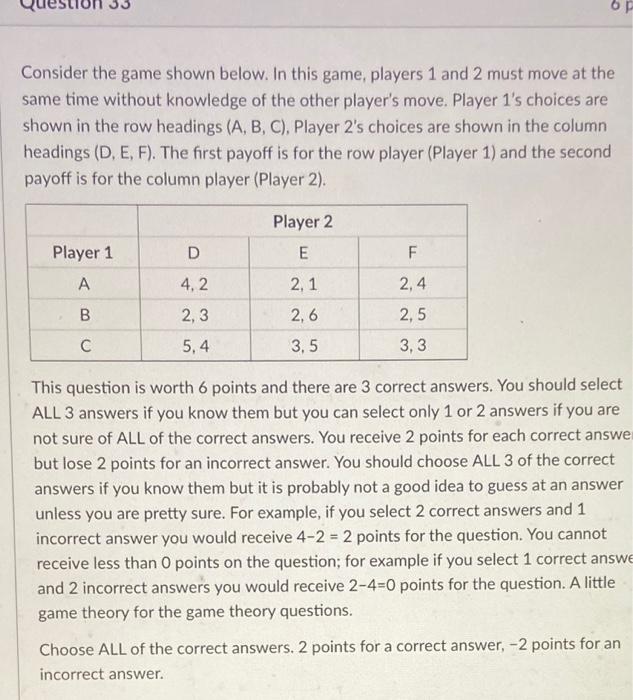 Solved Consider The Game Shown Below. In This Game, Players | Chegg.com