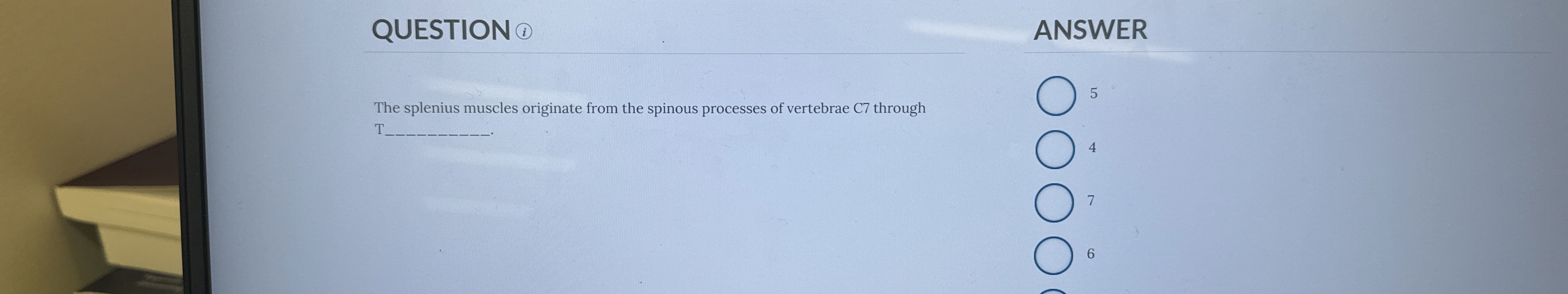 Solved QUESTIONANSWERThe splenius muscles originate from the | Chegg.com