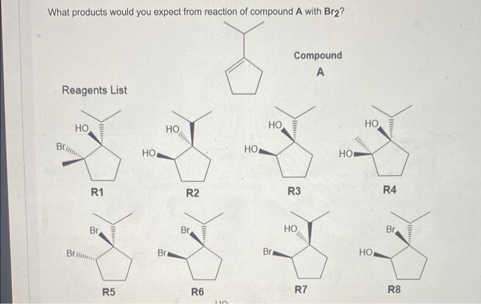 Solved What products would you expect from reaction of | Chegg.com