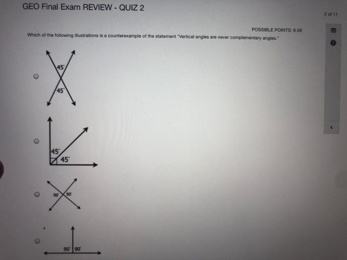 Solved GEO Final Exam REVIEW QUIZ 2 2 of 11 POSSIBLE