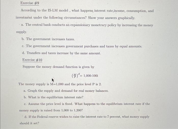 Solved According to the IS-LM model, what happens interest | Chegg.com