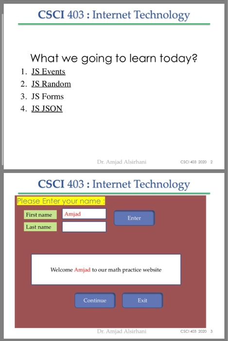 Solved CSCI 403 : Internet Technology What We Going To Learn | Chegg.com