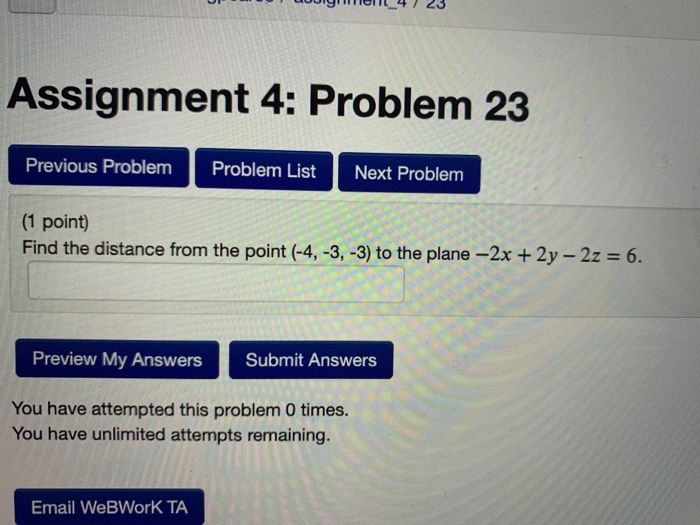 Solved JP Louigin4 / 23 Assignment 4: Problem 23 Previous | Chegg.com