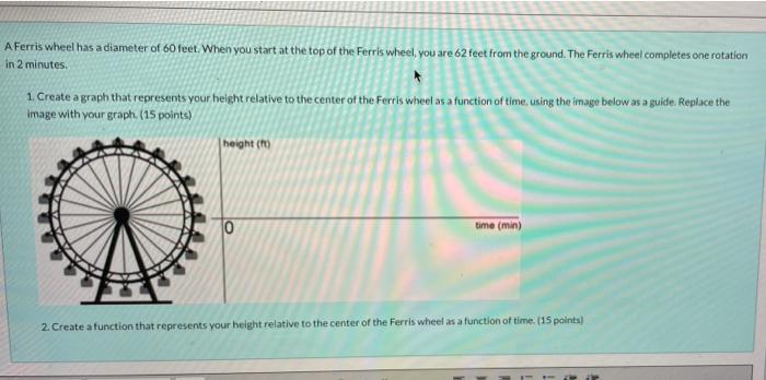 Solved A Ferris Wheel Has A Diameter Of 60 Feet. When You | Chegg.com