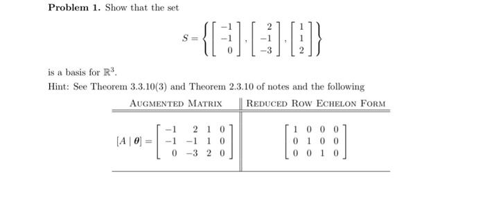 Solved Problem 1. Show that the set | Chegg.com