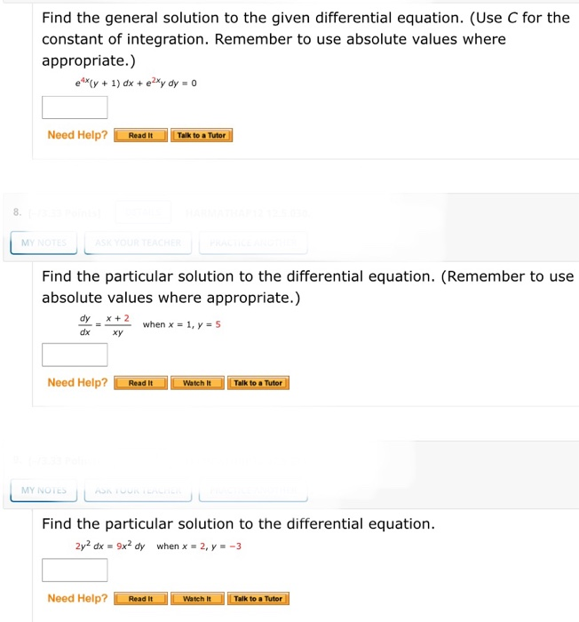 Solved Find the general solution to the given differential | Chegg.com