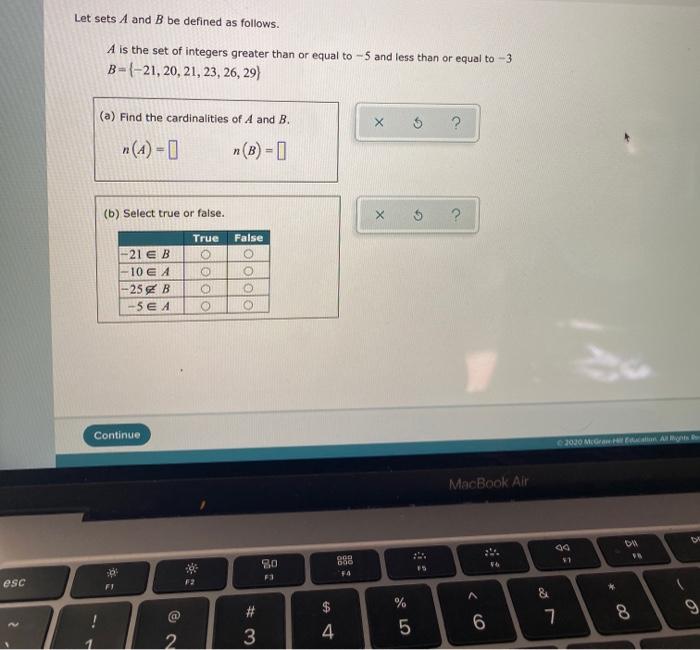 Solved Let sets A and B be defined as follows. A is the set | Chegg.com