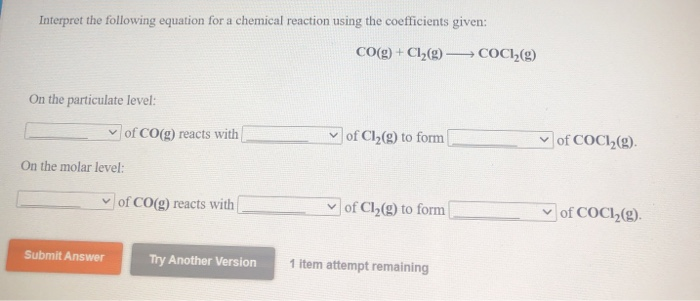 Solved Interpret The Following Equation For A Chemical