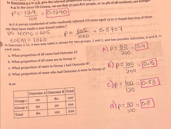 Solved in exercises 2 5 to 2 8 give the relevant proportion chegg